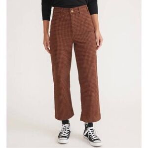 Marín Layer Bridget Wide Leg Cropped Pants in Pinecone/ black check Size: 6